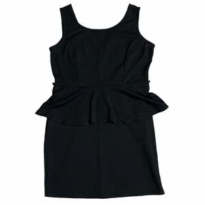 Deb Black Peplum Mini Dress 1X LBD